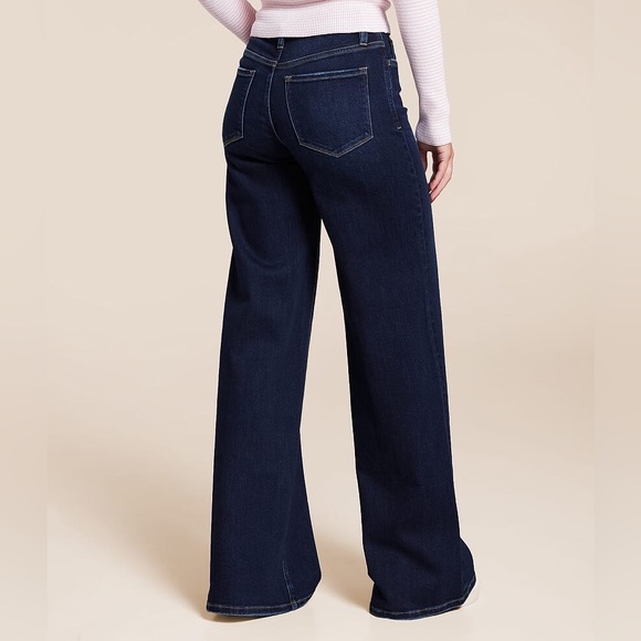 Vervet Olivia High Rise Ultra Wide Leg Stretch Jean Sz 31 Sparkle Dark Wash - Picture 3 of 11